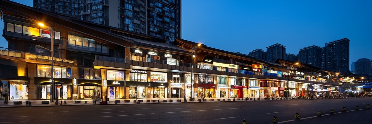 成都城市商业街区门店网络示意